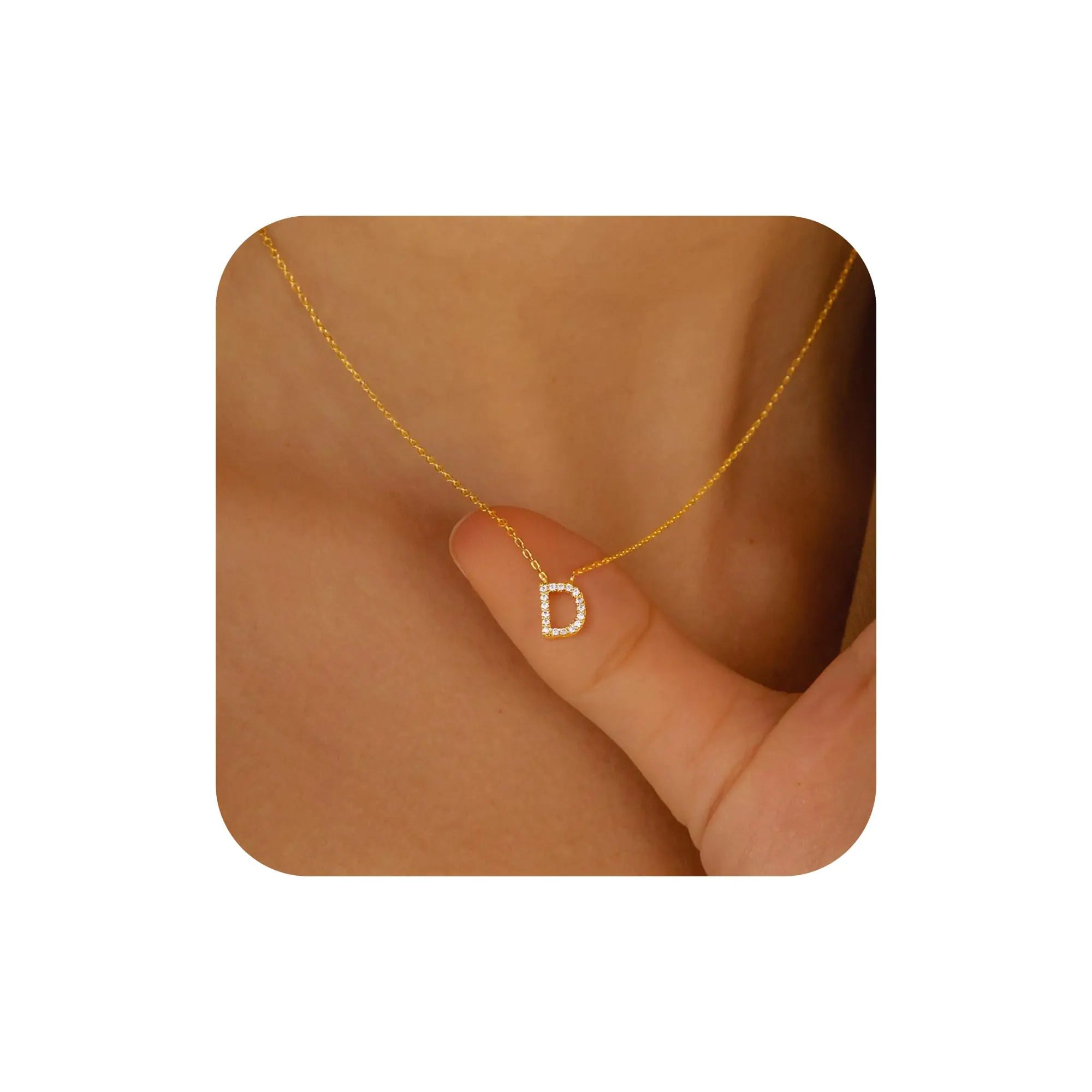 Turandoss Dainty Gold Initial Necklace