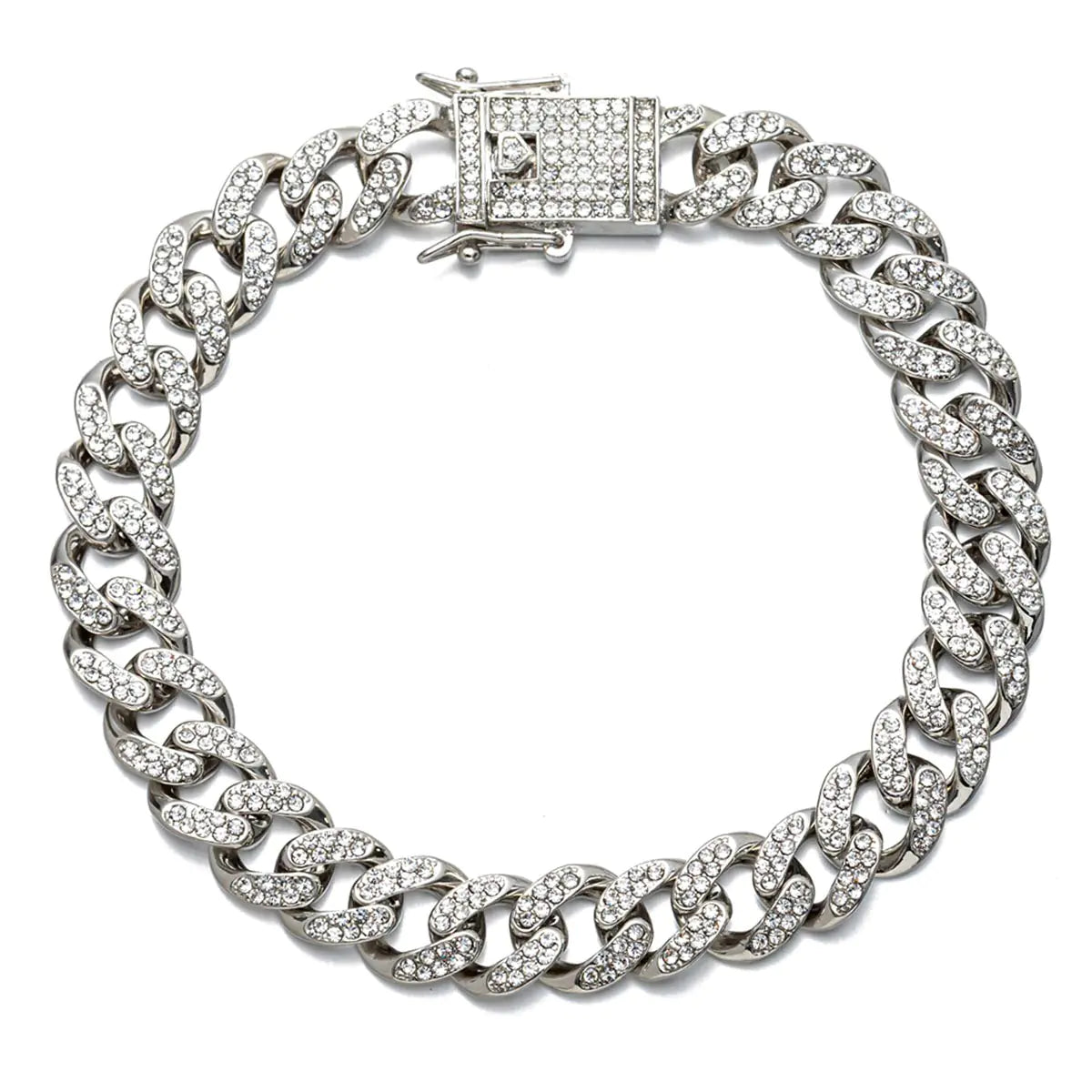 kelistom Cuban Link Anklet Bracelet for Women Men Hip-hop 18K Gold/White Gold Plated Iced Out Rhinestones Filled Chain Ankle Bracelets 9" 10" 11"
