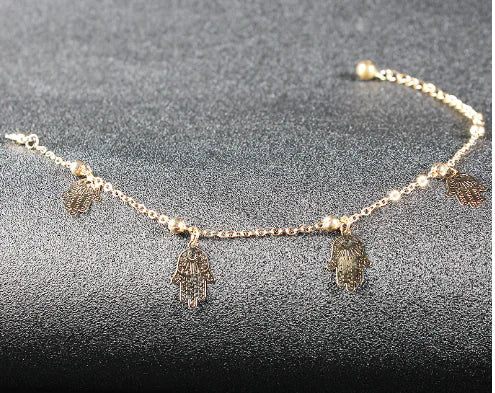 Summer Rose Dragonfly Butterfly Shell Gem Anklet (Women)