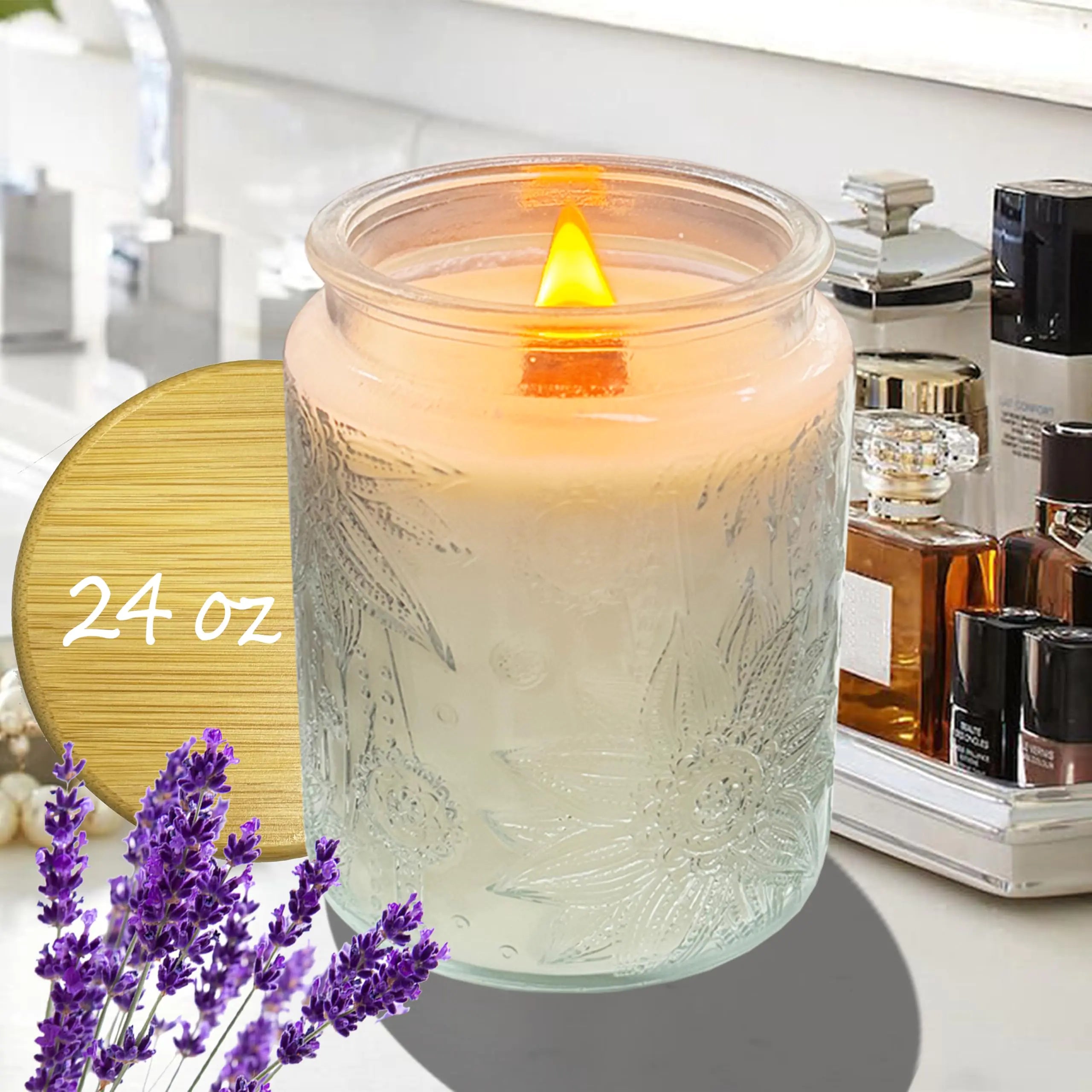 Veiuwa Lavender Wood Wick Candle