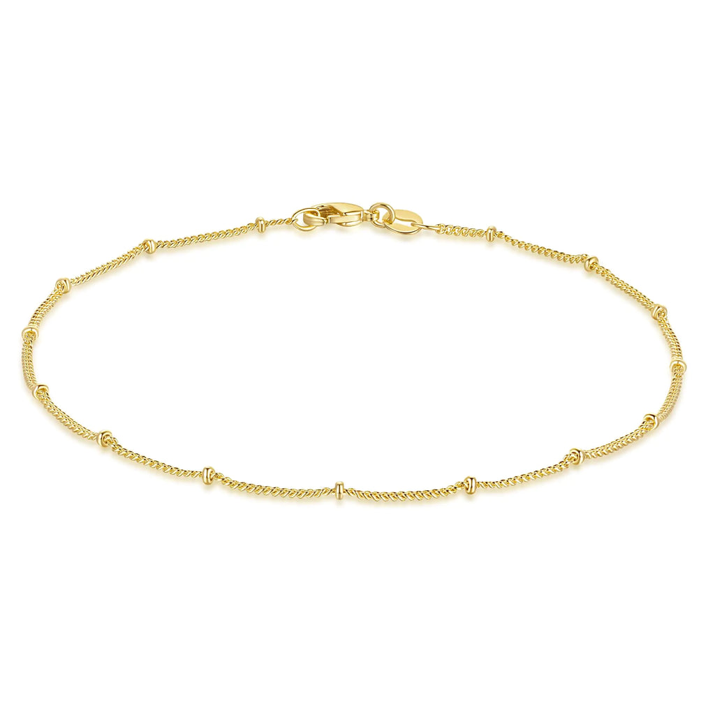 CANNCI Anklets Ankle Bracelets for Women 14K Gold Anklets for Women Waterproof Mens Ankle Bracelet Charm Anklets for Women & Men Jewelry 9 10 11 In