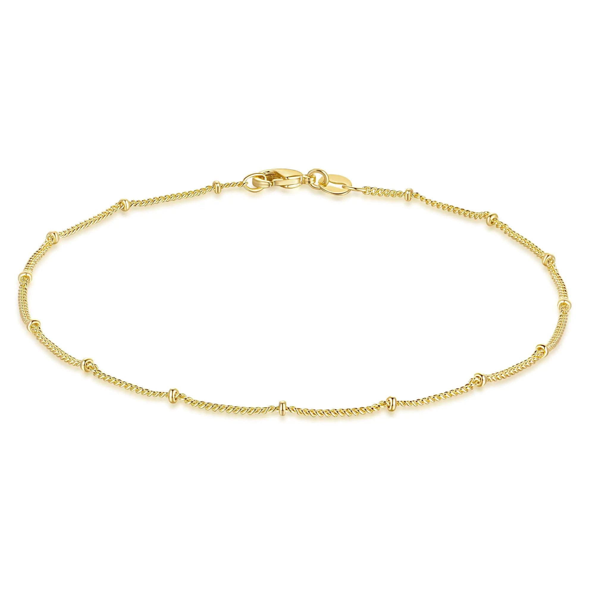 CANNCI Anklets Ankle Bracelets for Women 14K Gold Anklets for Women Waterproof Mens Ankle Bracelet Charm Anklets for Women & Men Jewelry 9 10 11 In