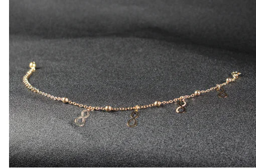 Summer Rose Dragonfly Butterfly Shell Gem Anklet (Women)