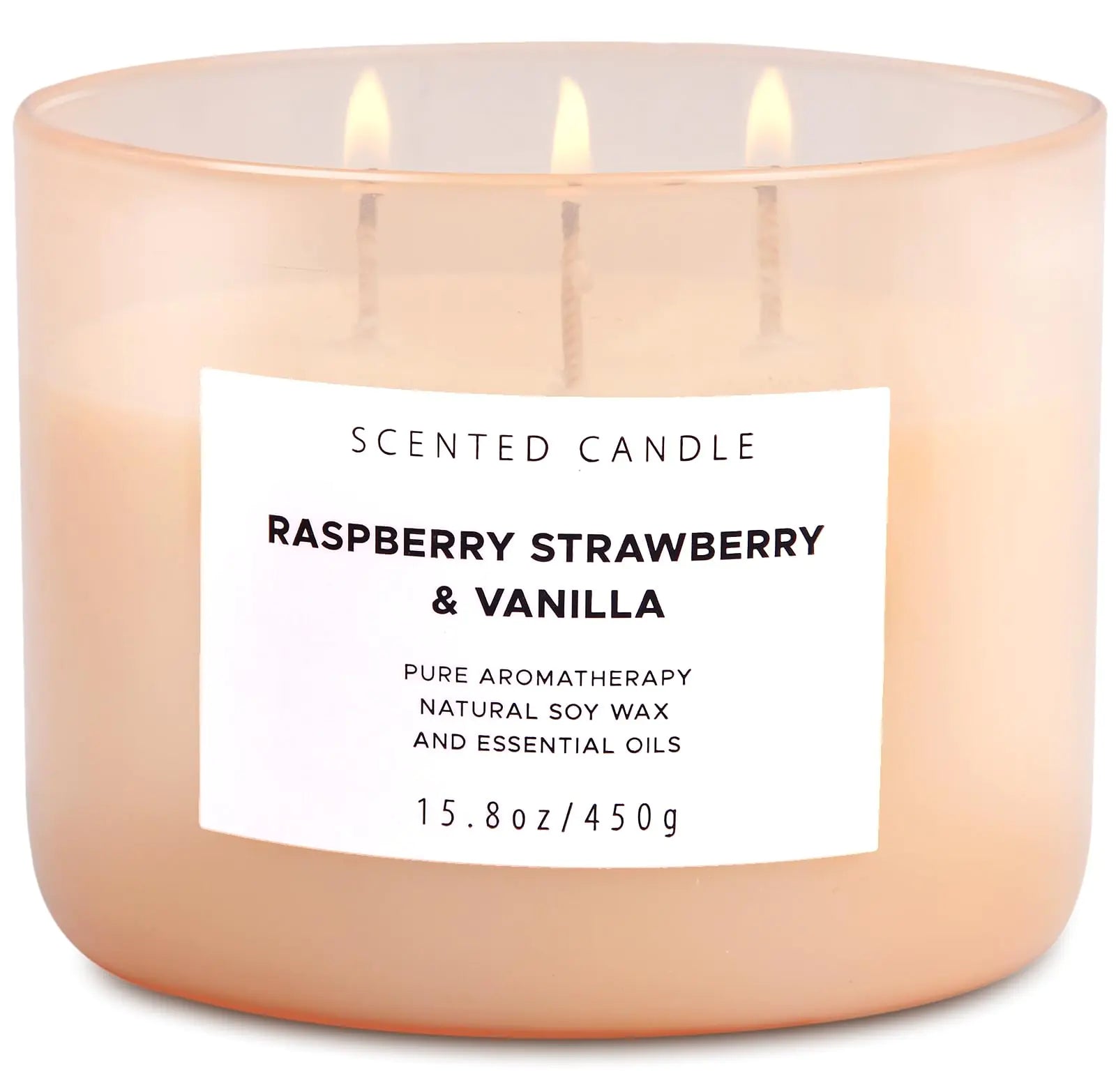 LÉVI Raspberry Strawberry Vanilla Soy Candle – 3-Wick Scented Aromatherapy