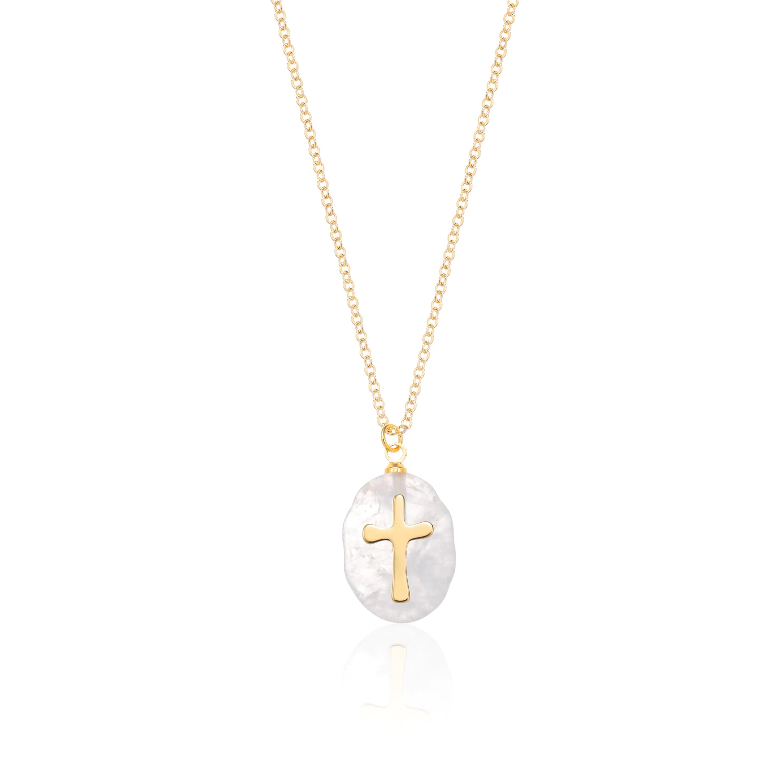 Fremttly 14K Gold Plated Cross Necklace