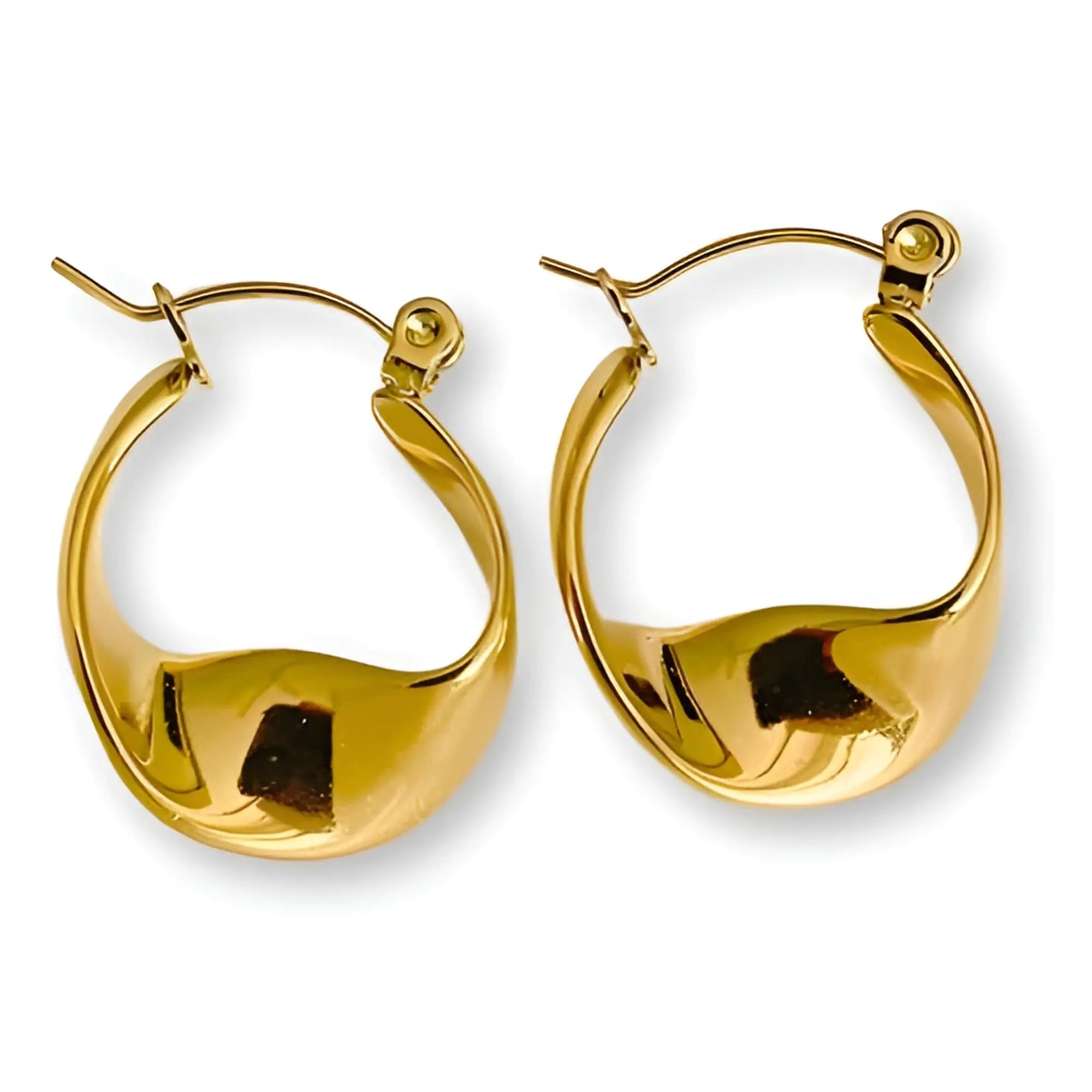 14K Gold Plated Twisted Hoops
