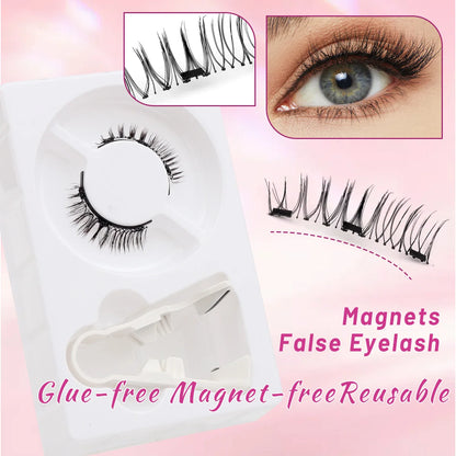 3D Natural Magnetic Eyelashes False Mink Invisible Long Magnetic Lashes Natural