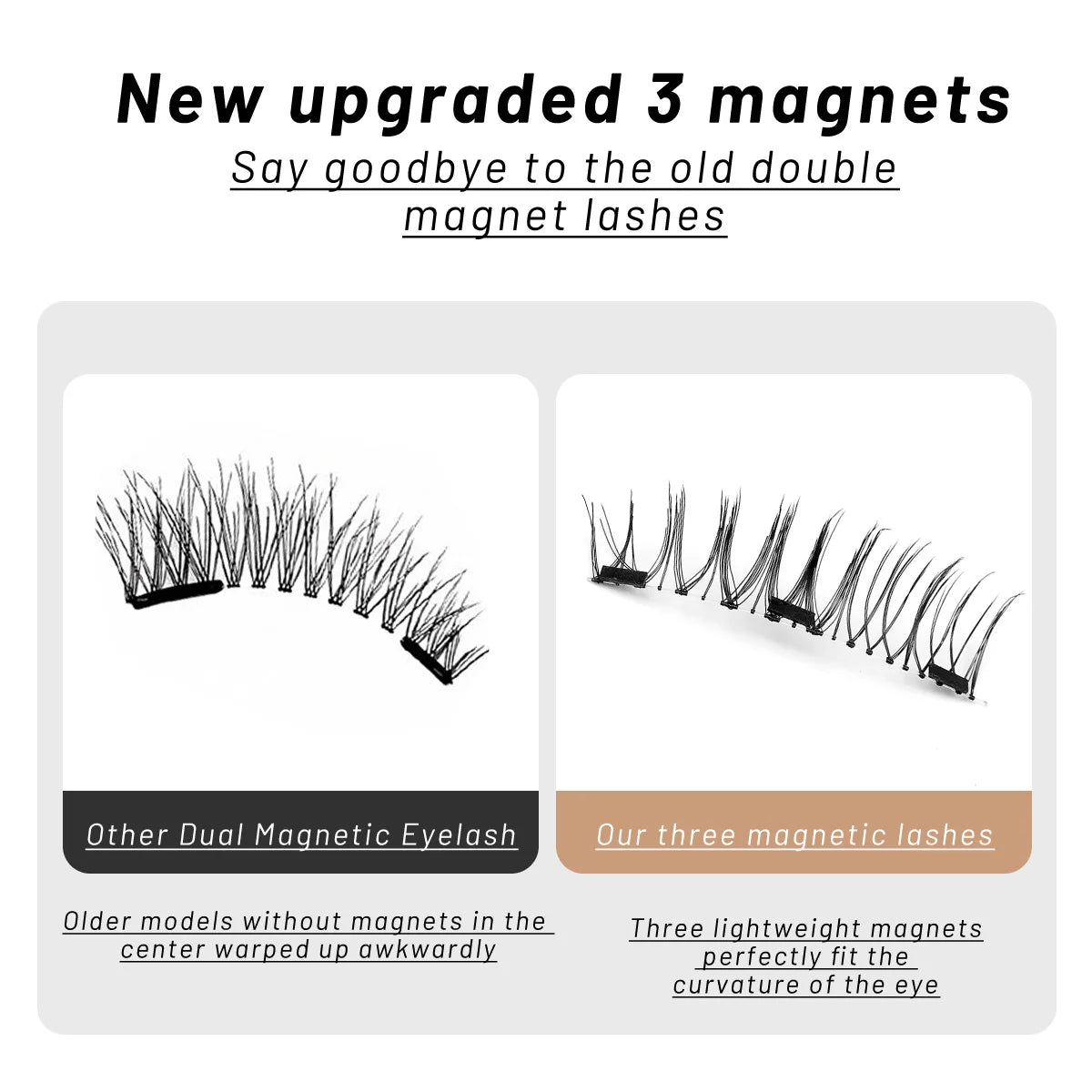 3D Natural Magnetic Eyelashes False Mink Invisible Long Magnetic Lashes Natural