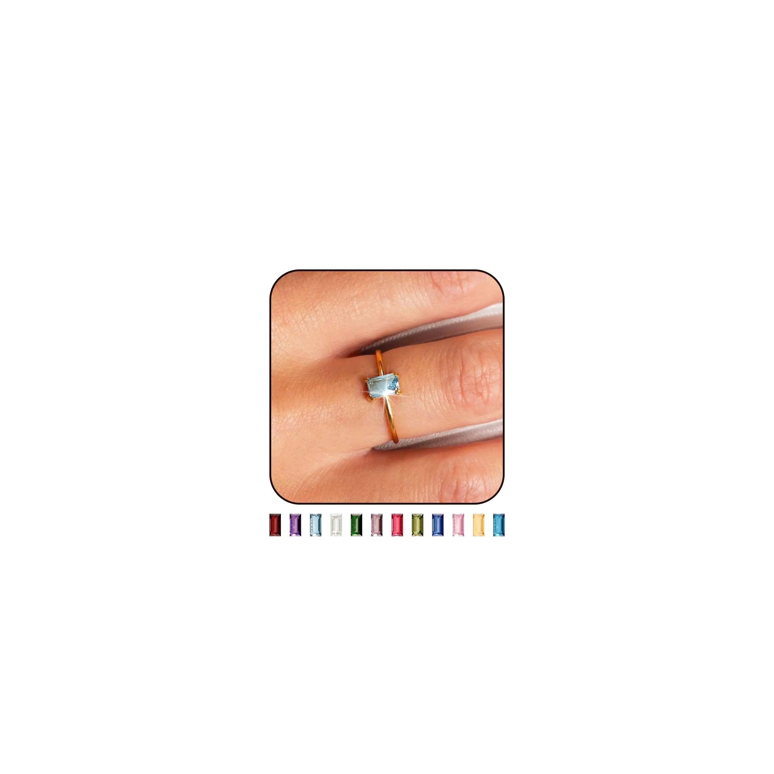 Long tiantian Birthstone Rings for Women