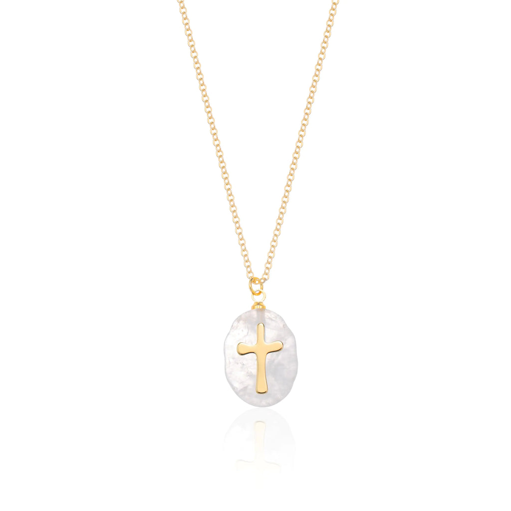 Fremttly 14K Gold Plated Cross Necklace