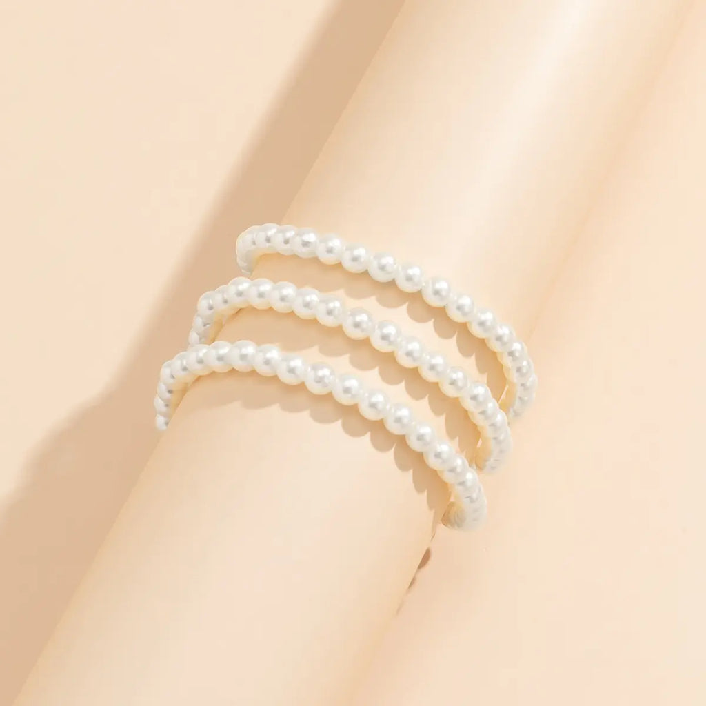 Imitation Pearl Beaded Tassel Anklet for Women