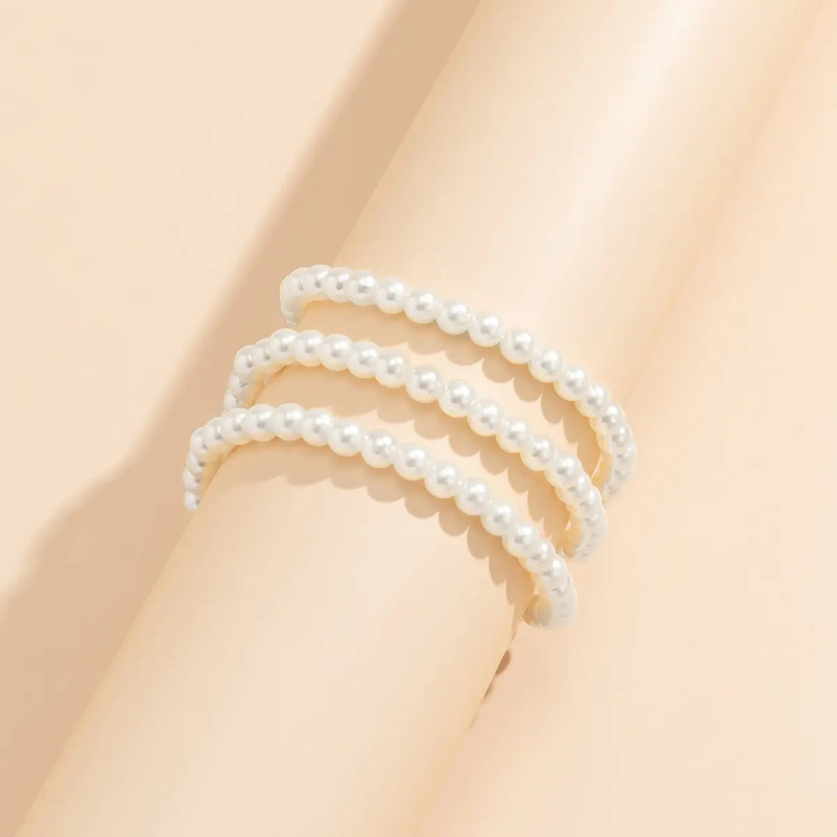 Imitation Pearl Beaded Tassel Anklet for Women
