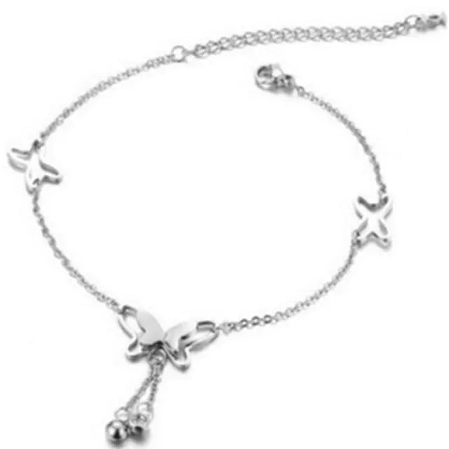 Silver Star Beads Double-Deck Anklet for Women