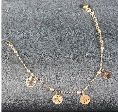 Summer Rose Dragonfly Butterfly Shell Gem Anklet (Women)
