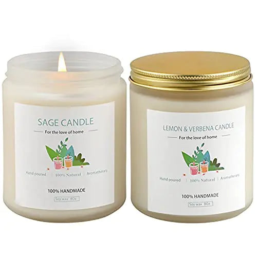 LÉVI White Sage Soy Wax Candles – 2-Pack Aromatherapy & Home Decor