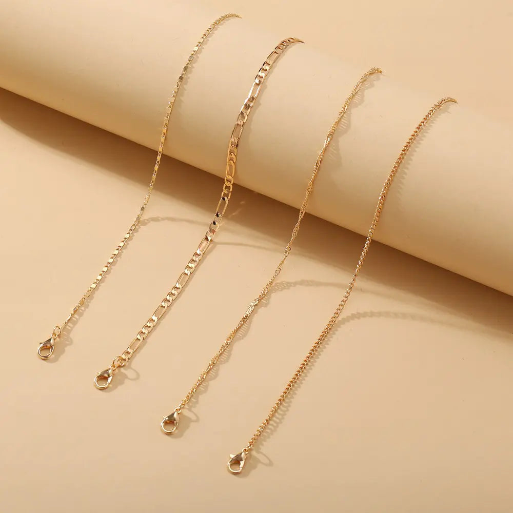 Fashion Alloy Anklet Set for Women - Three Pieces