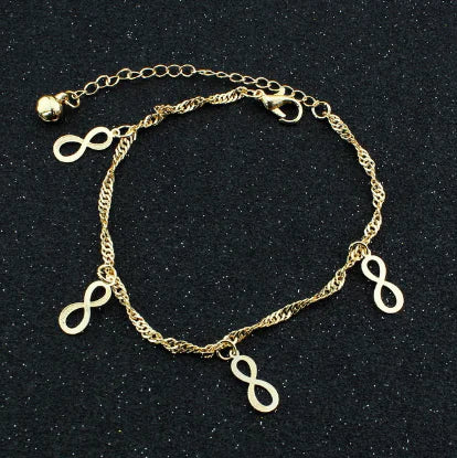 Summer Rose Dragonfly Butterfly Shell Gem Anklet (Women)